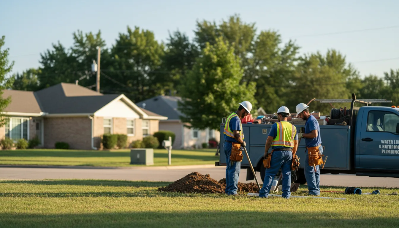 Residential water line and bathroom plumbing service in Long Lane, MO